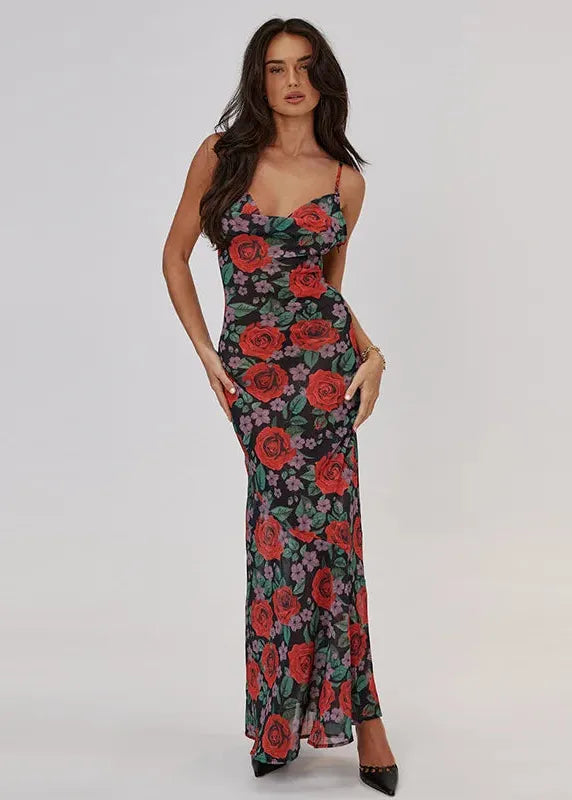 Robe longue fleurie vintage-Robe Parfaite