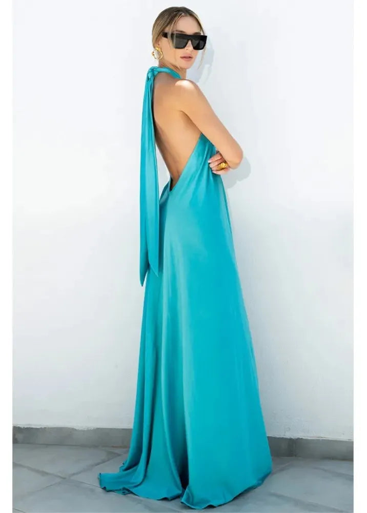 Robe longue fluide dos nu