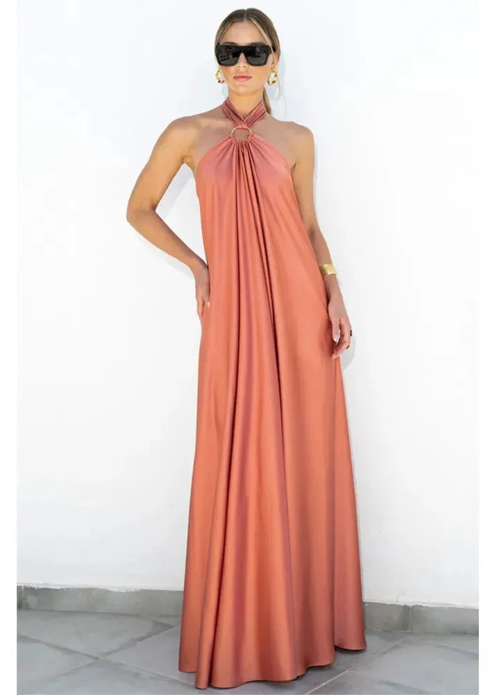 Robe longue fluide dos nu