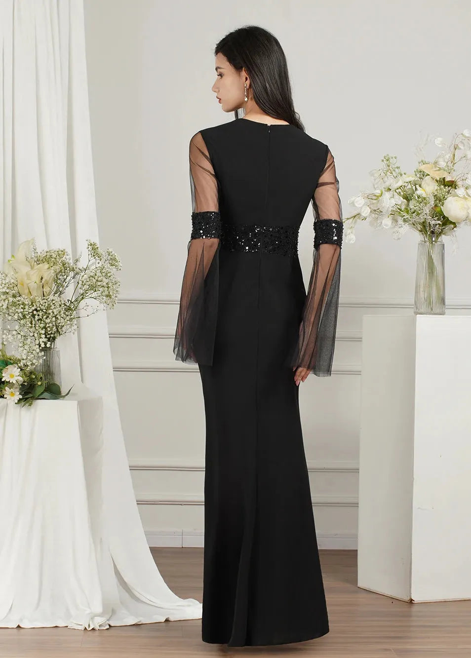 Robe longue noire ceremonie