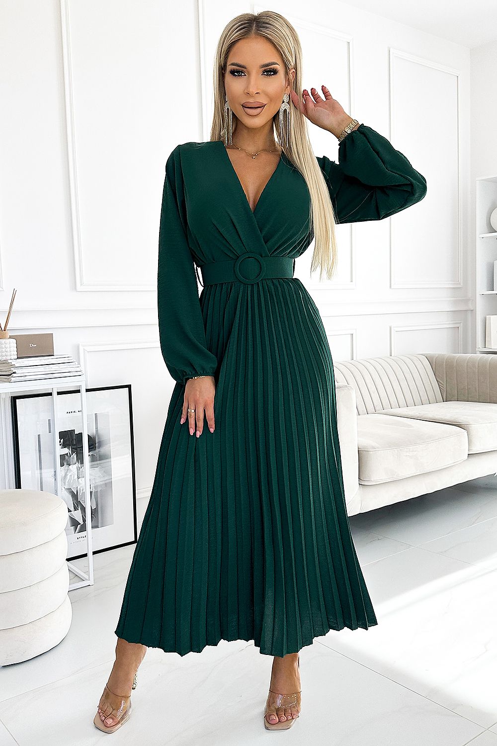 Robe mi longue plissée