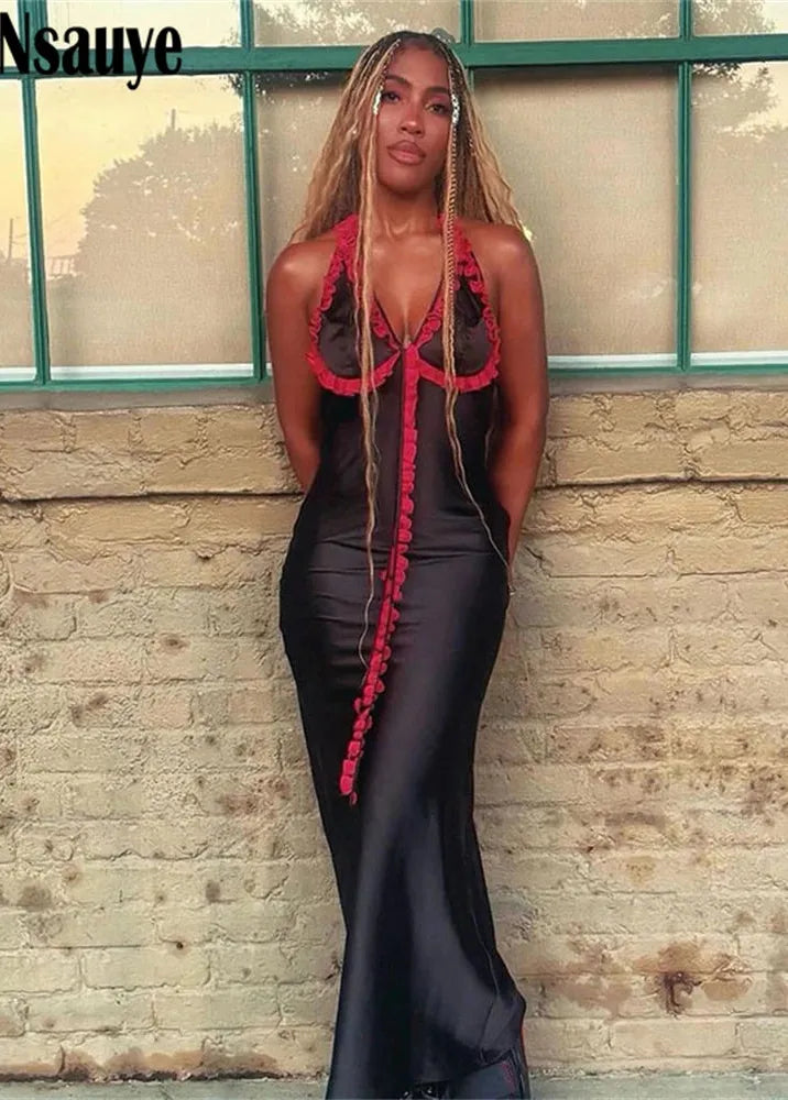 Robe noir et rouge-Robe Parfaite
