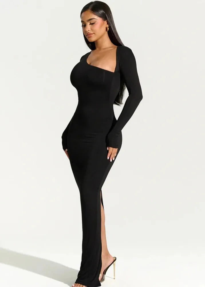 Robe noir moulante chic-Robe Parfaite