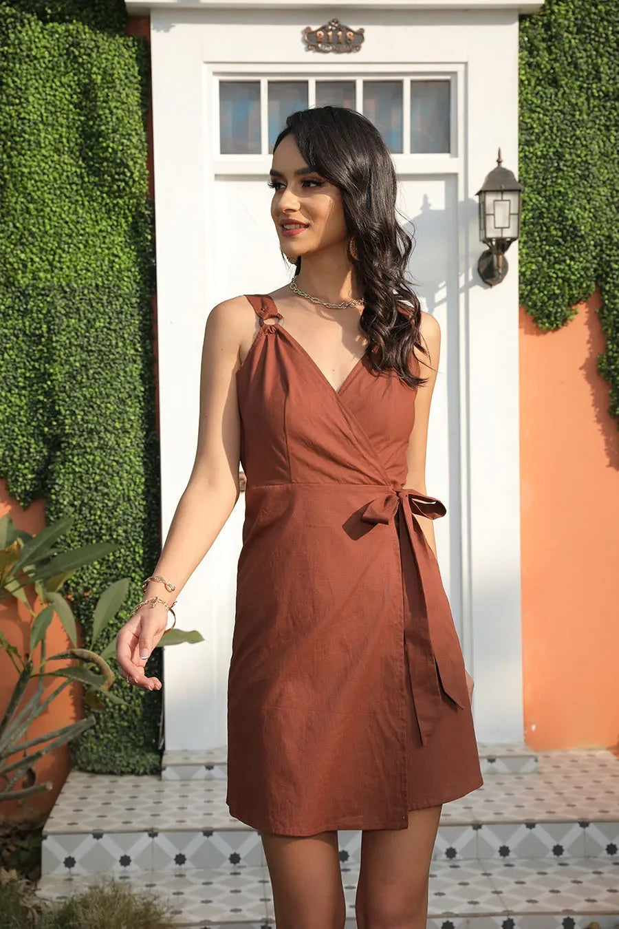 Robe portefeuille terracotta