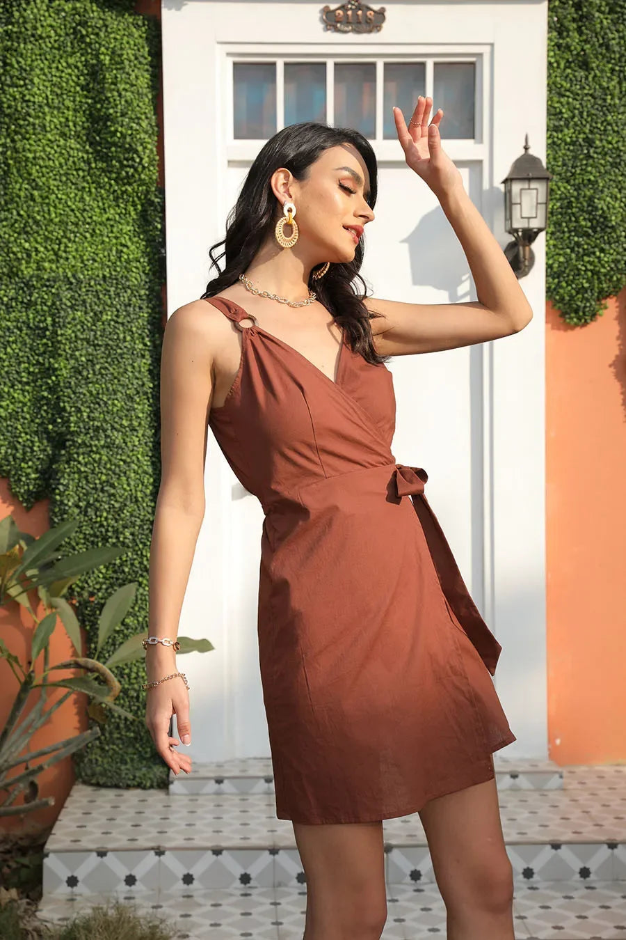 Robe portefeuille terracotta