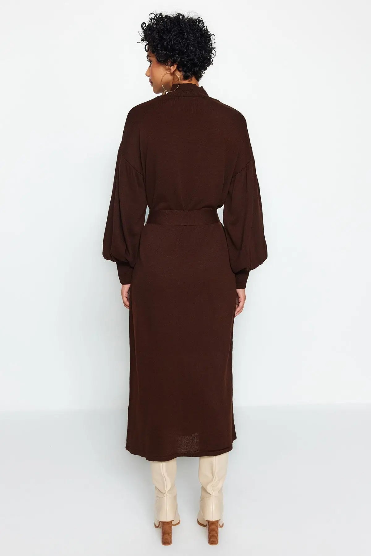 Robe pull marron chocolat-Robe Parfaite