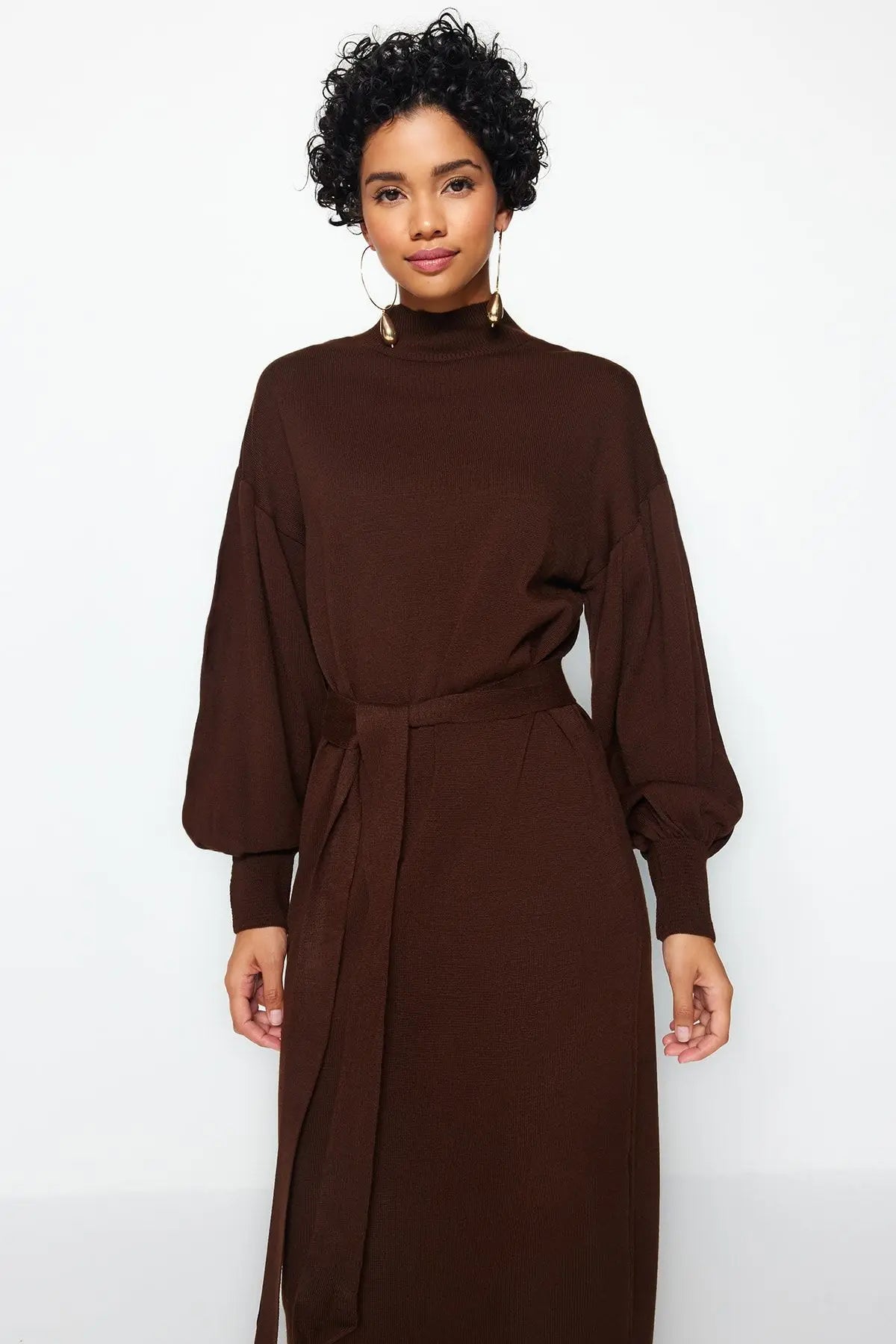 Robe pull marron chocolat-Robe Parfaite