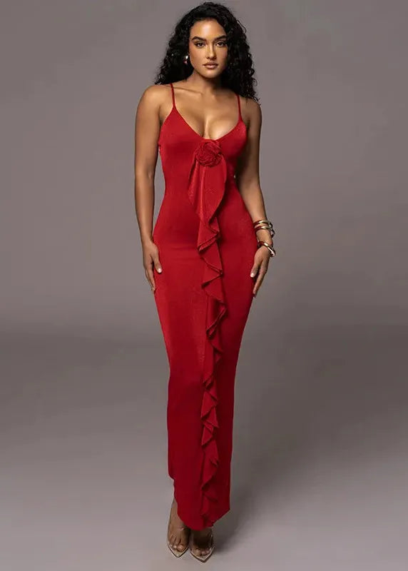 Robe romantique rouge
