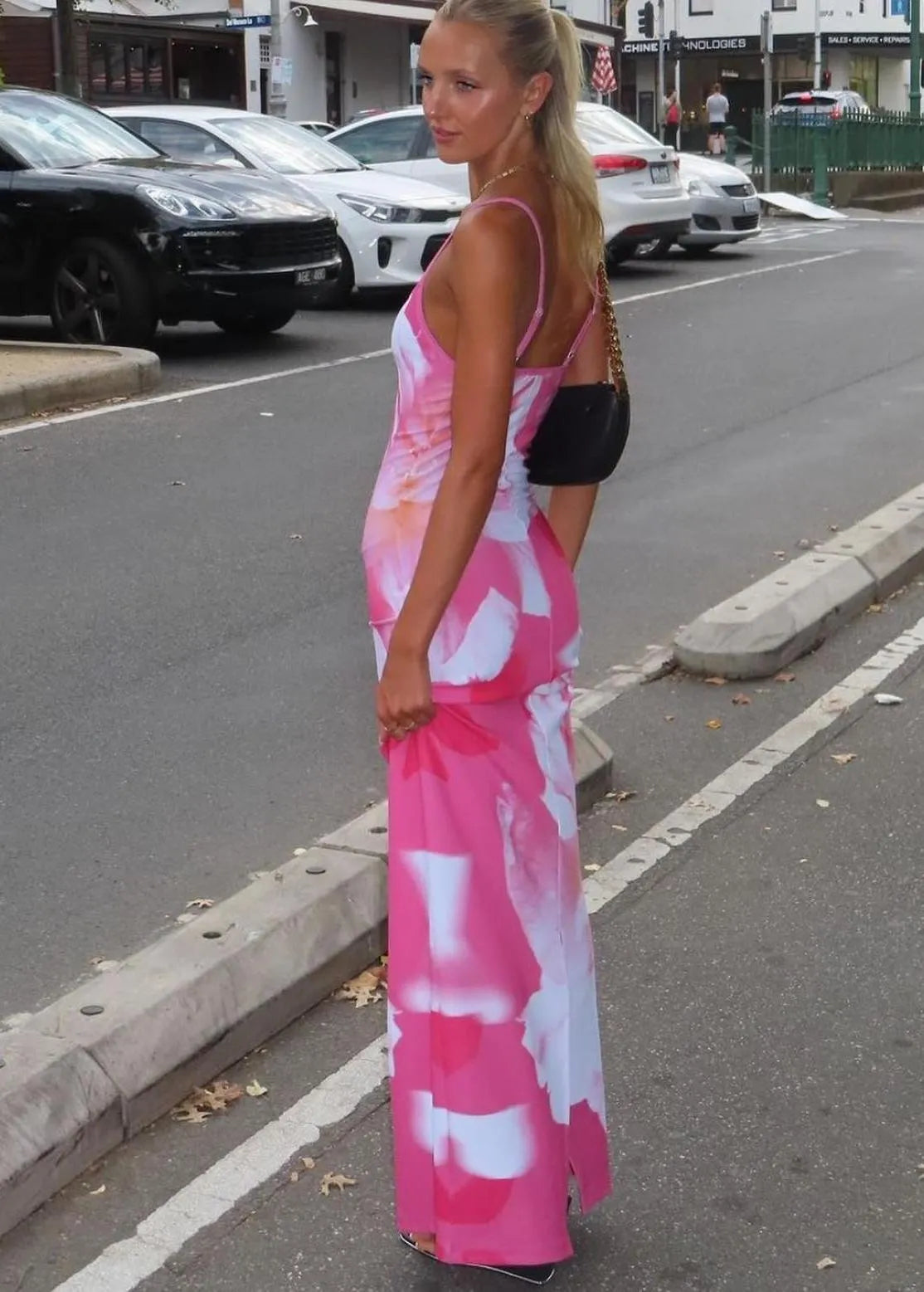 Robe rose a fleur