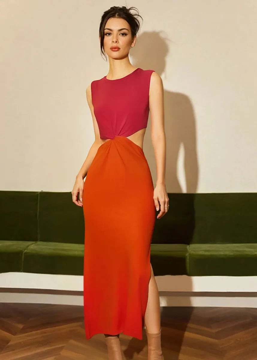 Robe rose et orange
