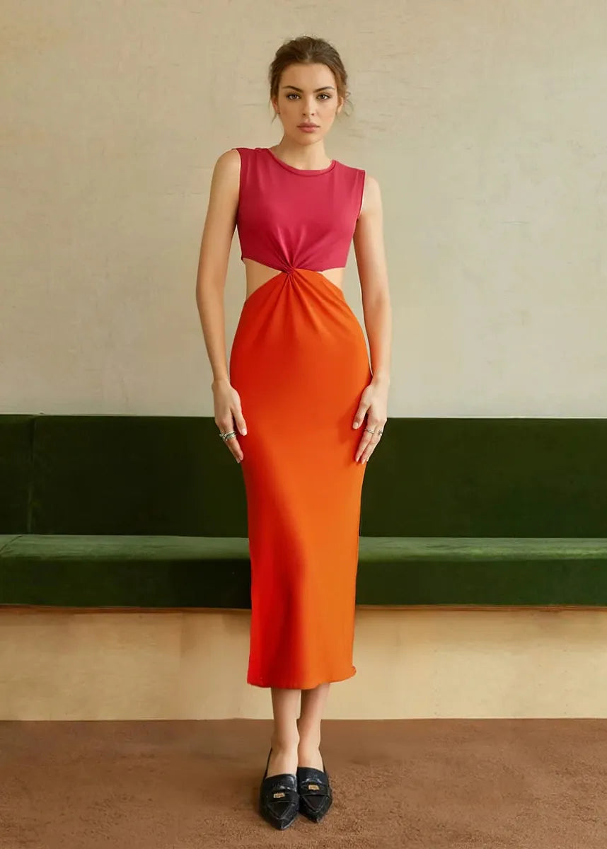 Robe rose et orange