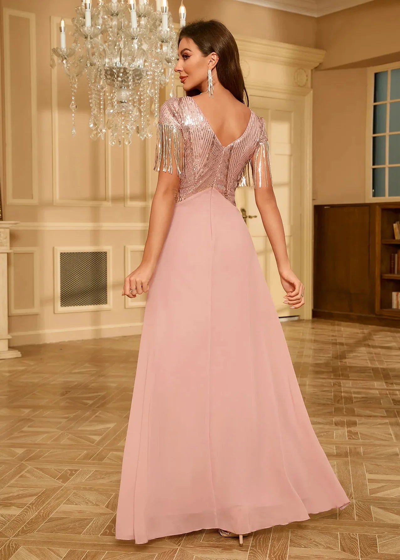 Robe rose poudré chic