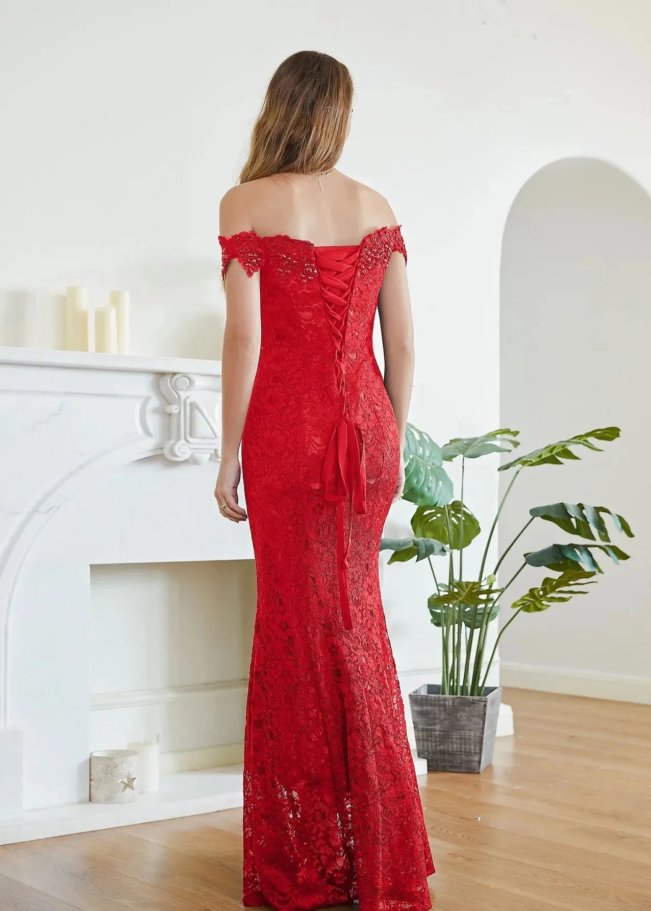 Robe rouge sirene-Robe Parfaite
