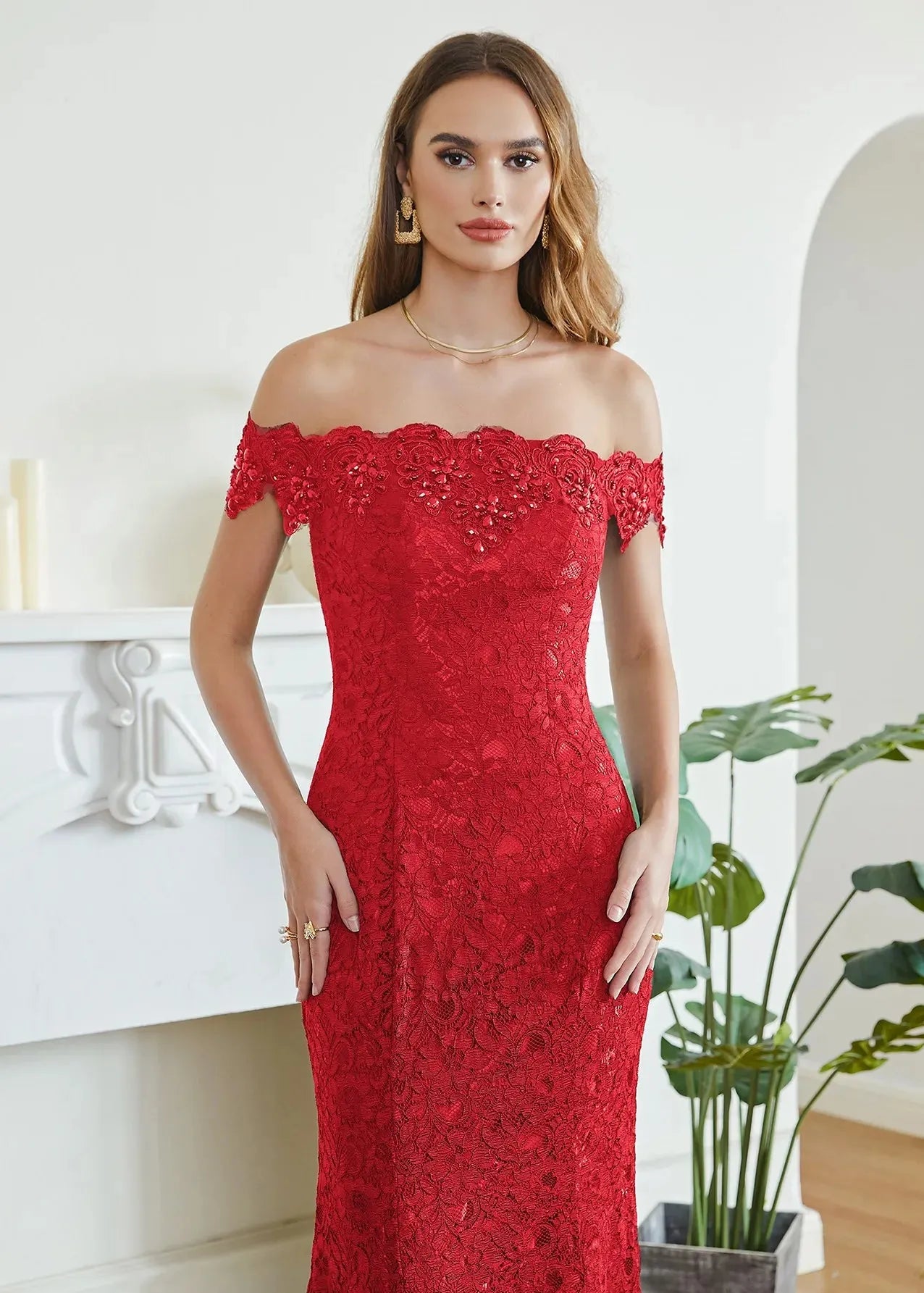 Robe rouge sirene-Robe Parfaite