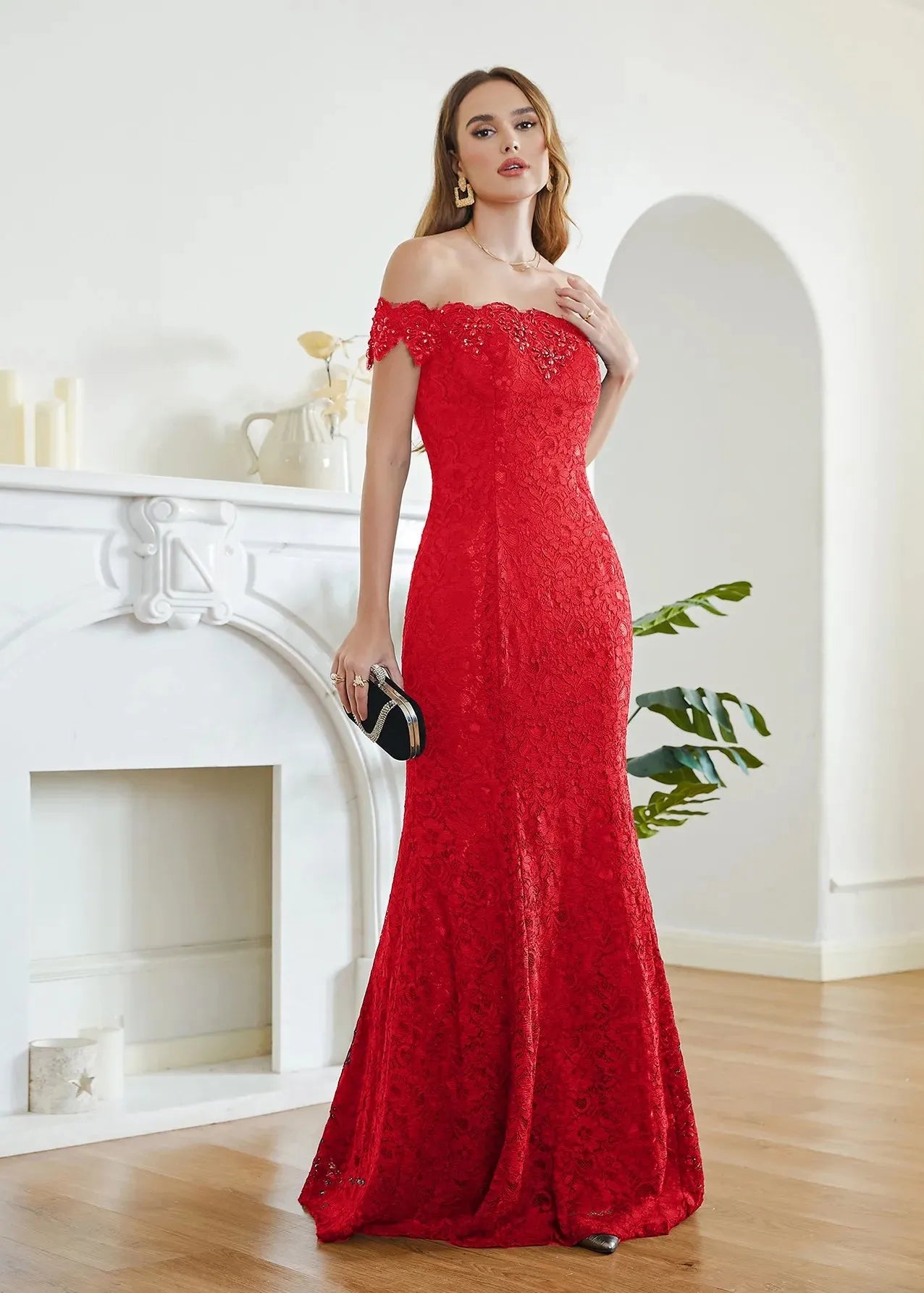 Robe rouge sirene-Robe Parfaite