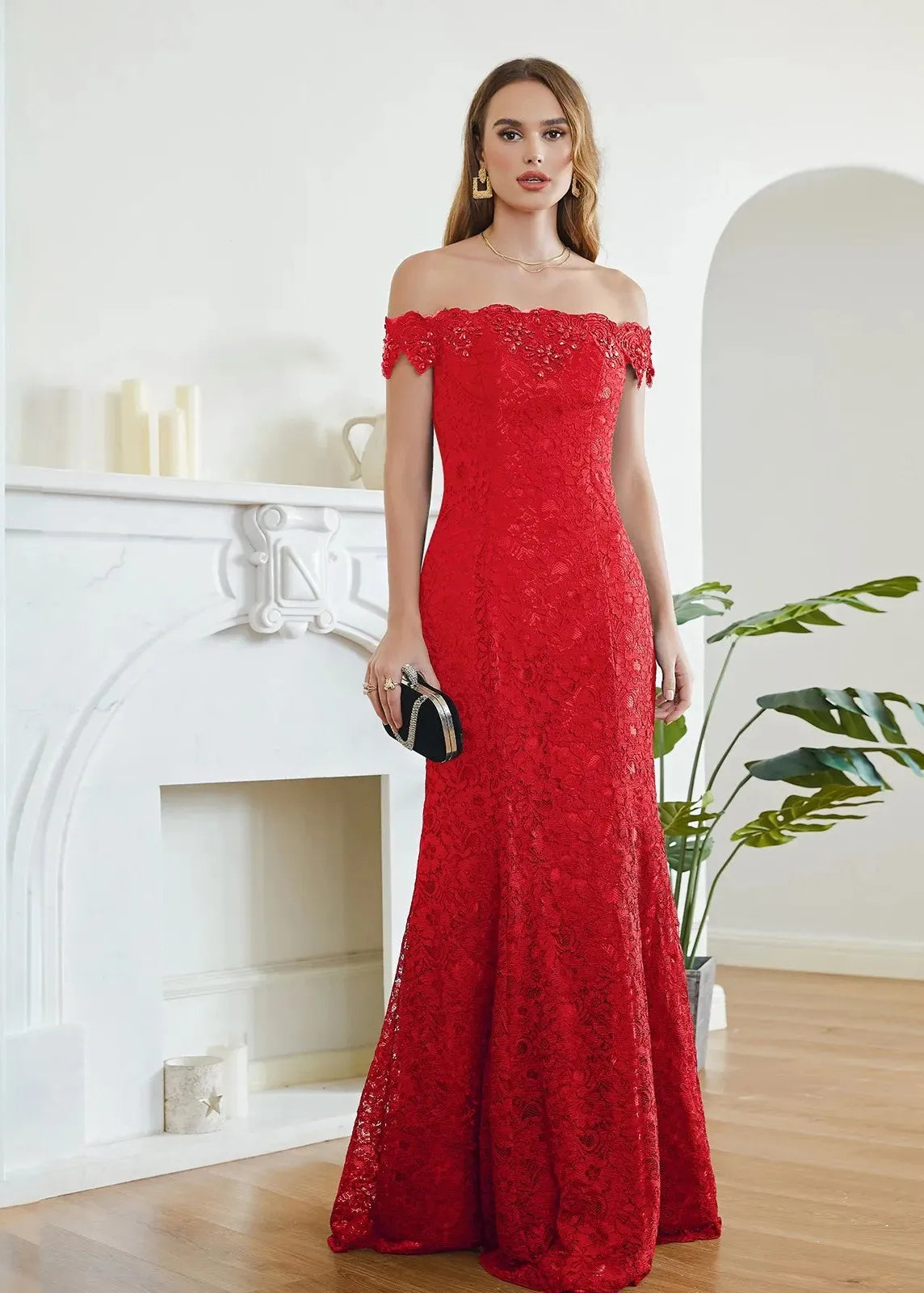 Robe rouge sirene-Robe Parfaite