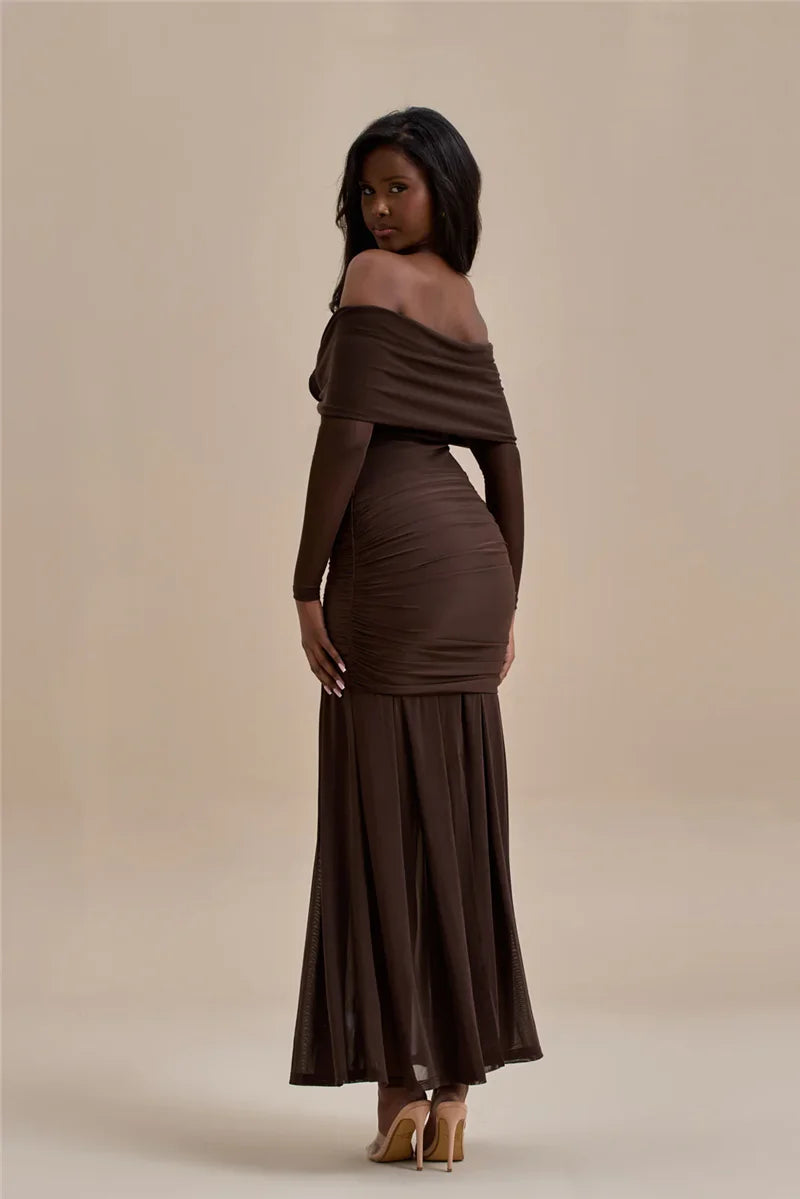 Robe soirée épaules dénudées moulante longue-Robe Parfaite