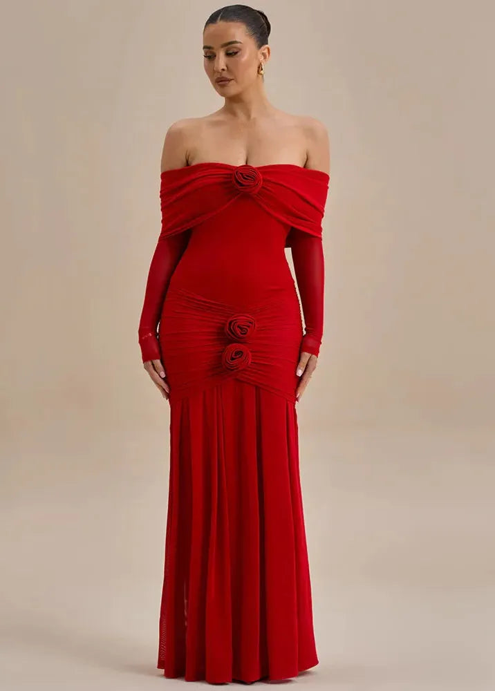 Robe soirée épaules dénudées moulante longue-Robe Parfaite