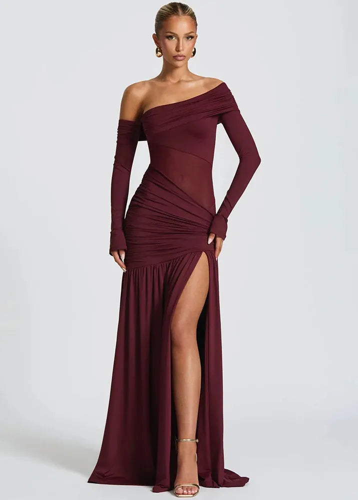 Robe soirée fendue longue