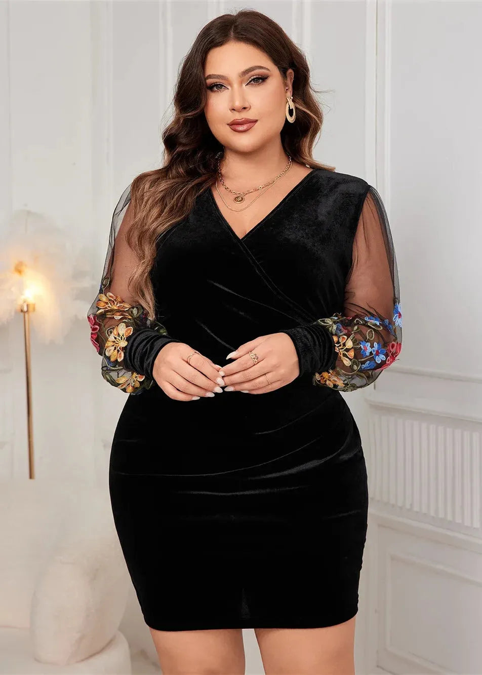 Robe velours grande taille