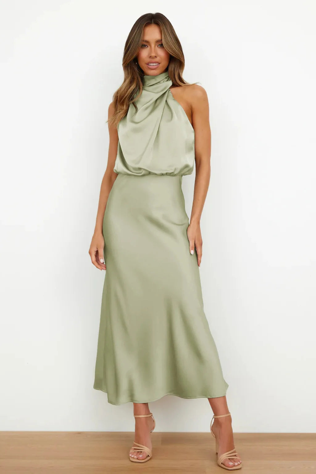Robe vert sauge demoiselle d'honneur