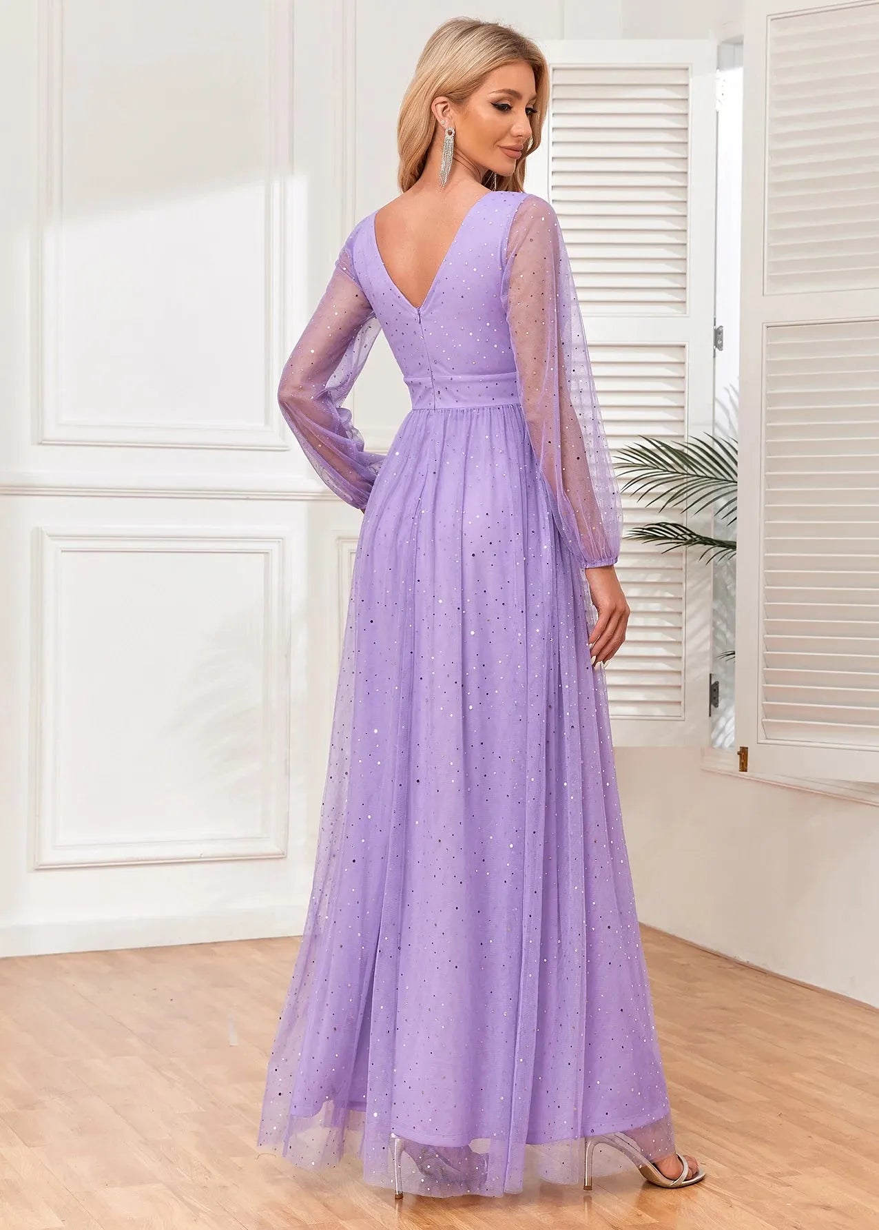 Robe violette longue