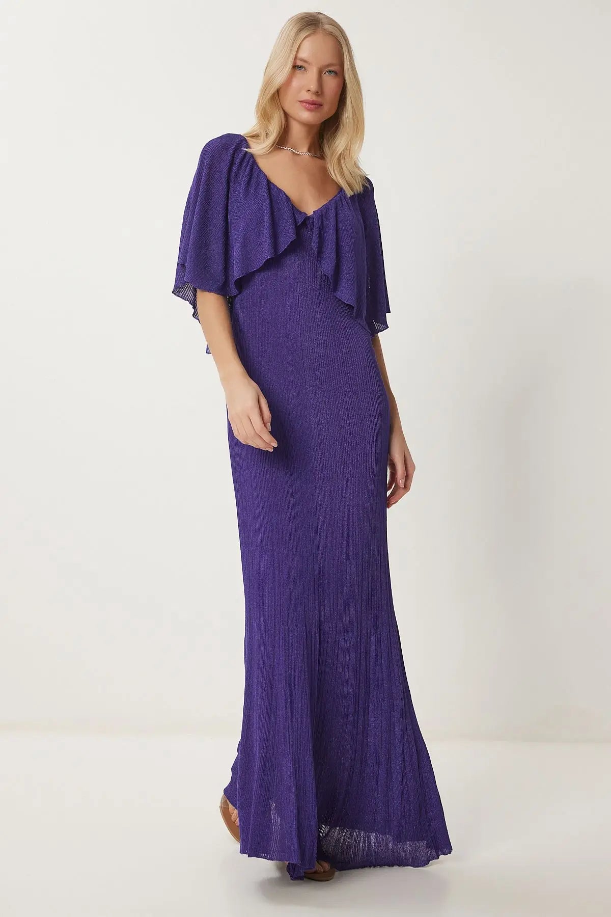 Robe violette longue