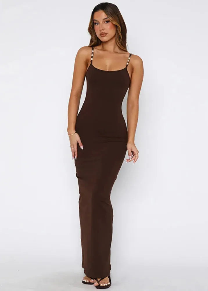 Robe longue bretelle spaghetti