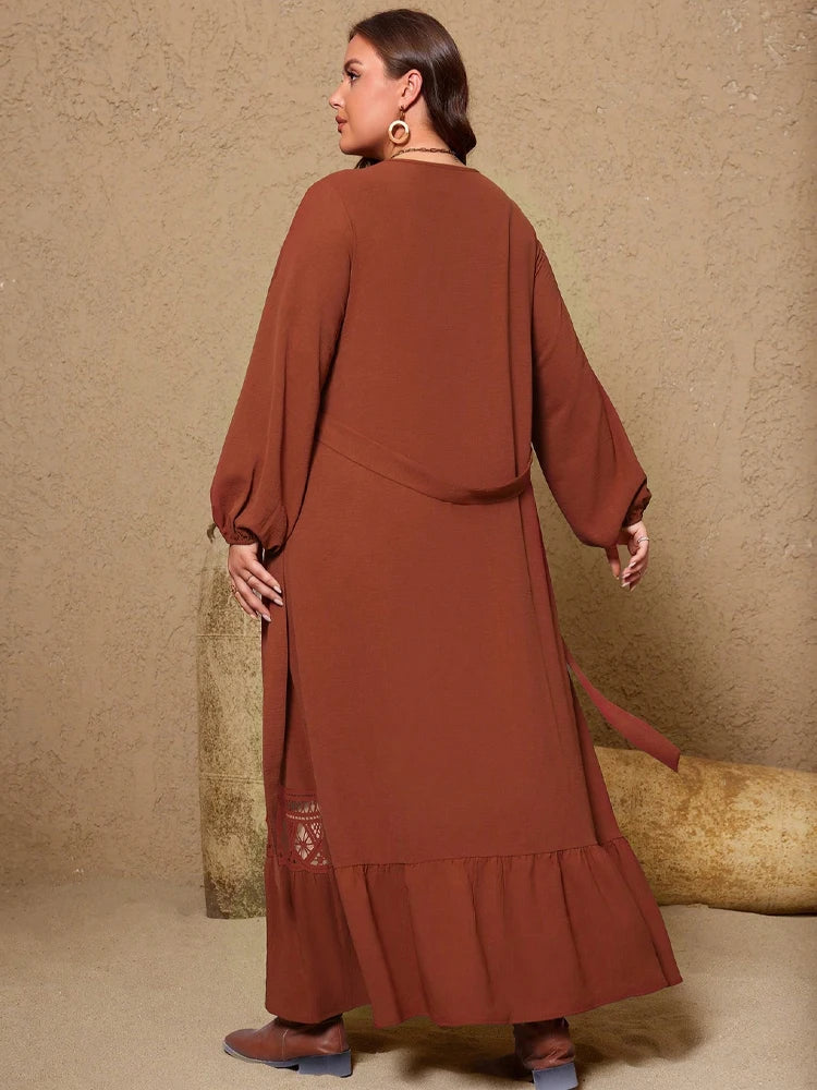 Robe longue terracotta grande taille