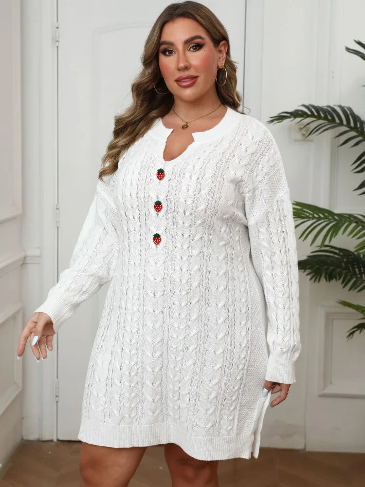 Robe pull blanche grande taille
