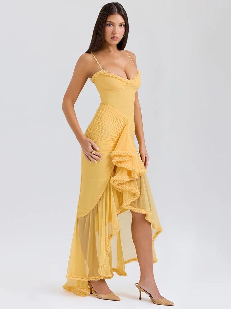 Robe cocktail jaune