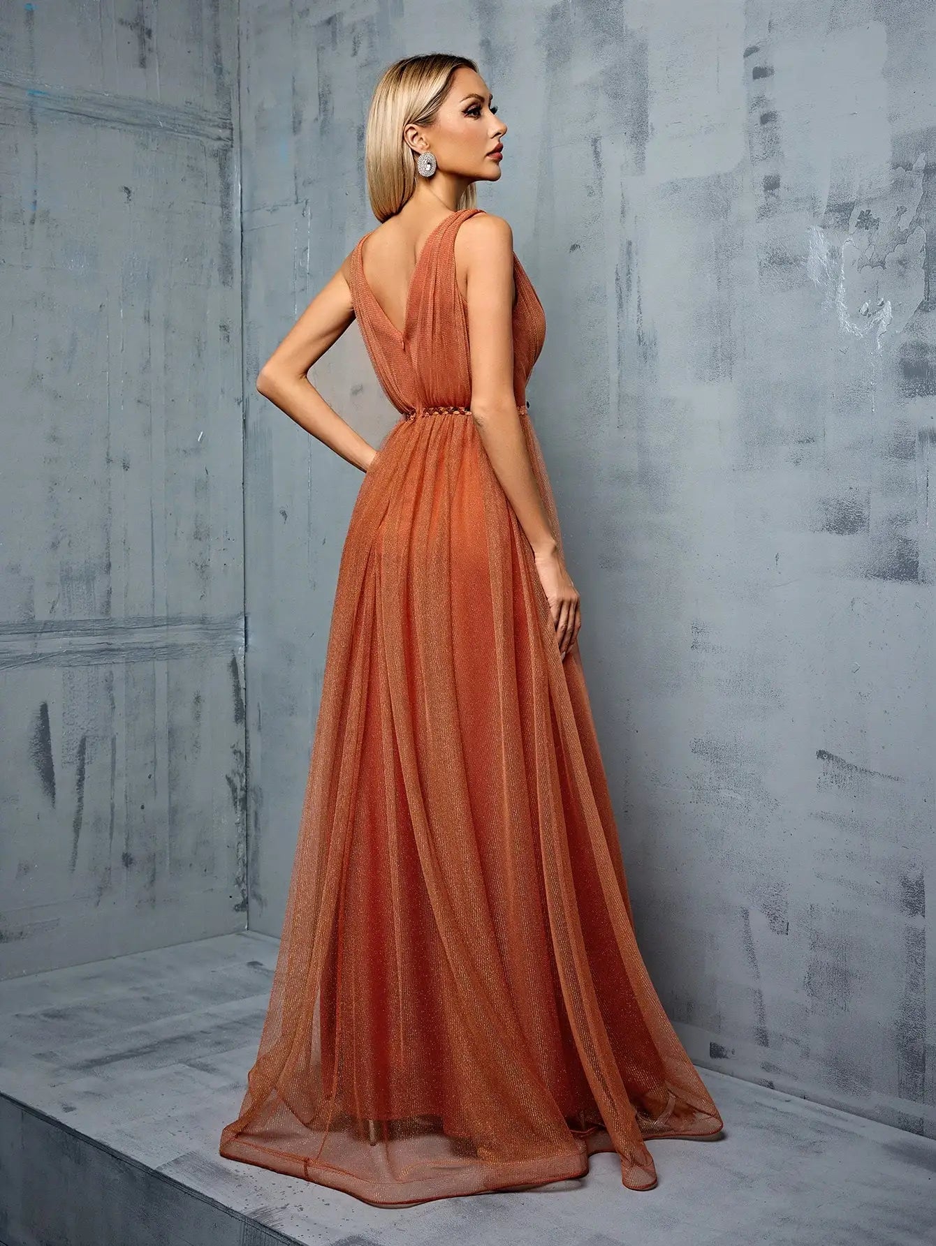 Robe demoiselle d'honneur orange