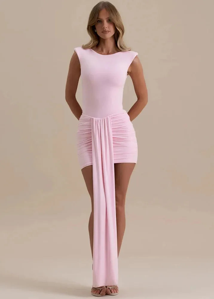 Robe courte rose