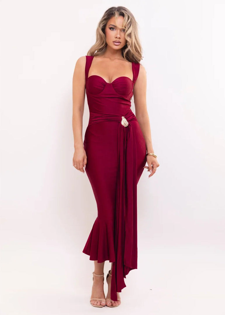 Robe soirée bordeaux