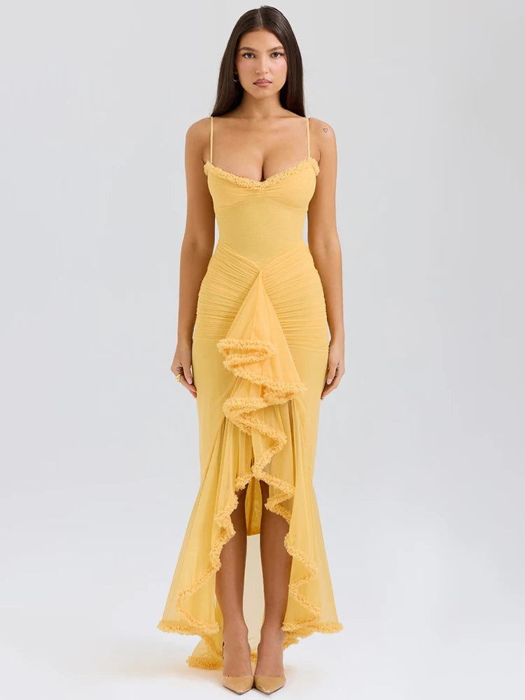Robe cocktail jaune