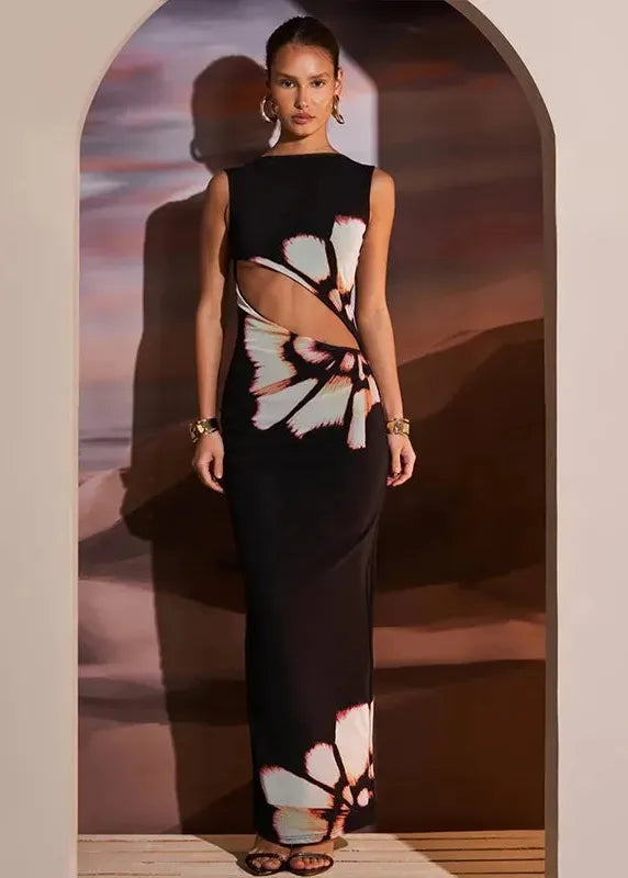 Robe longue cut-out