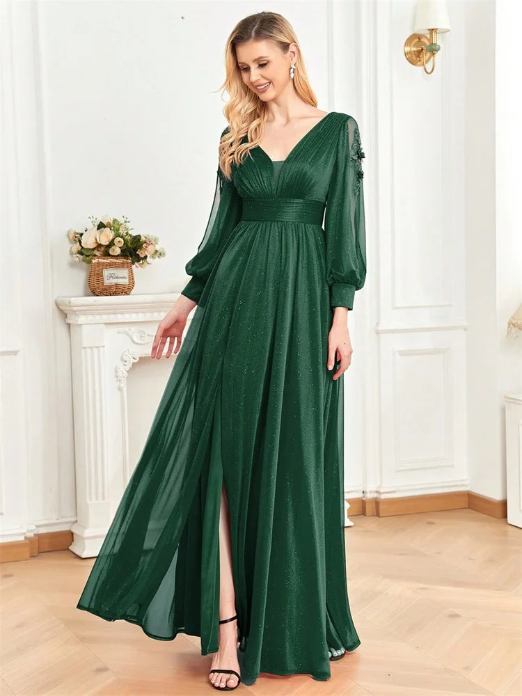 Robe demoiselle d'honneur vert foret