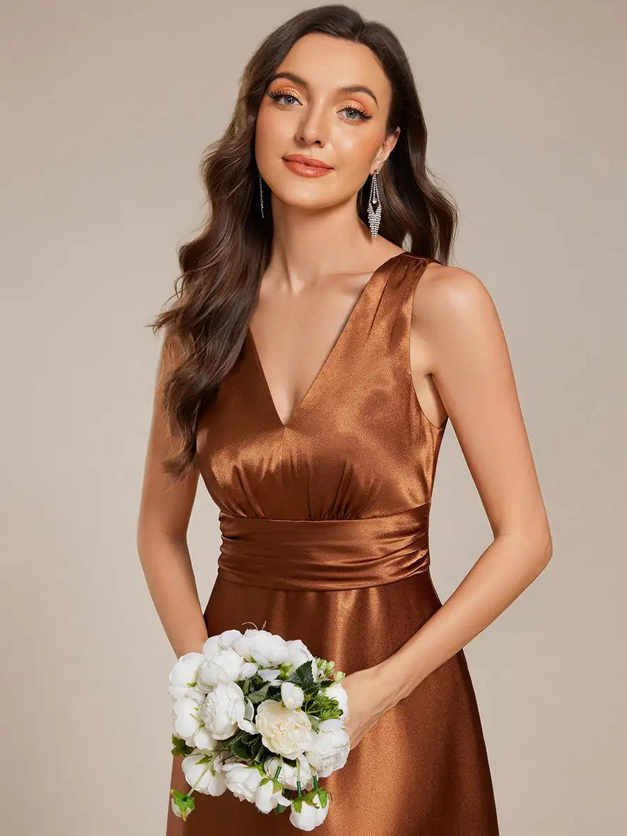 Robe demoiselle d'honneur marron