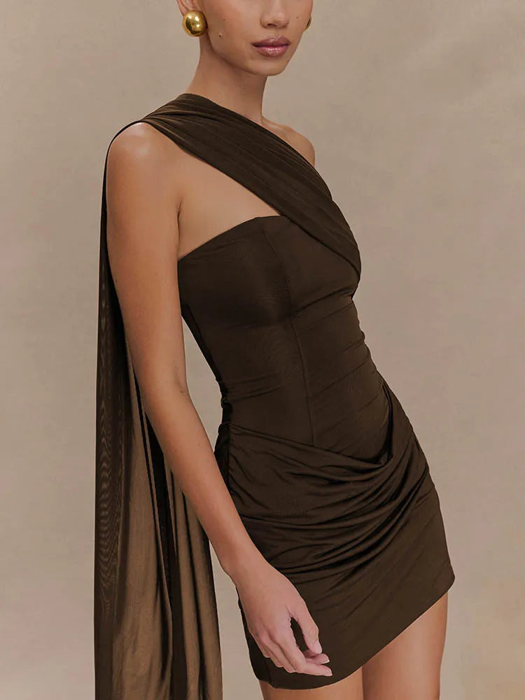 Robe courte marron chocolat