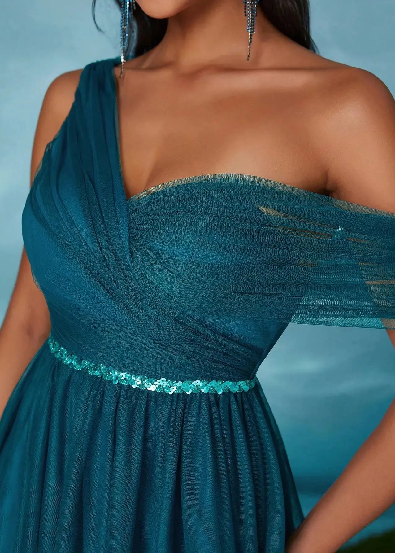 Robe de bal bleue tulle