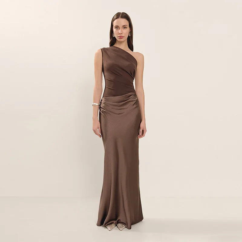 Robe de soirée marron glacé
