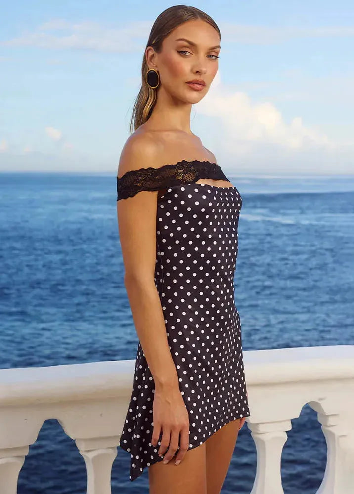 Robe courte à pois