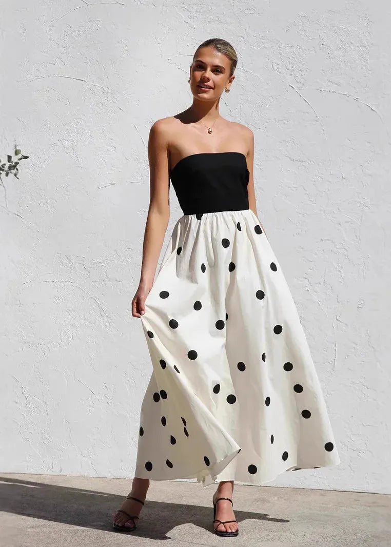Robe bustier a pois