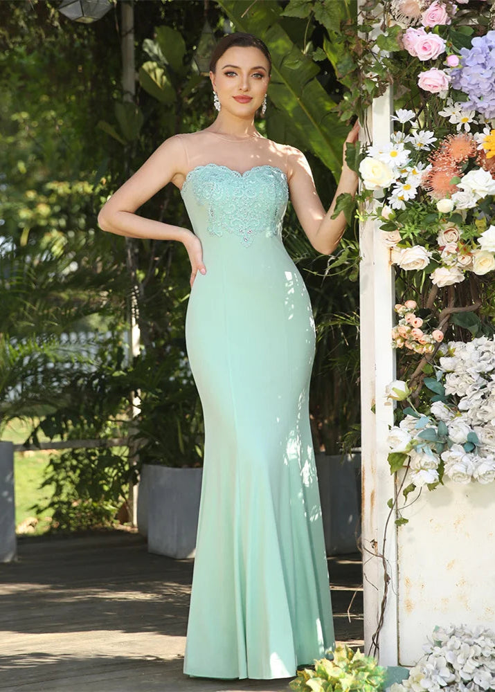 Robe demoiselle d'honneur vert menthe