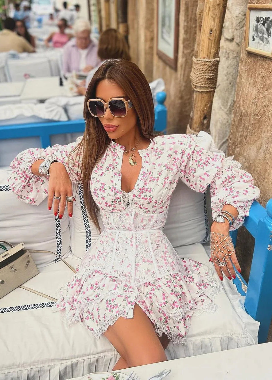 Robe corset fleurie