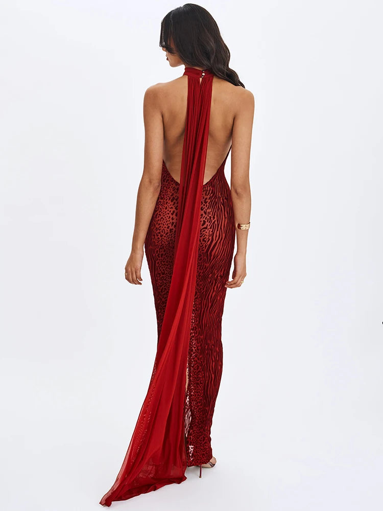 Robe imprimé léopard rouge