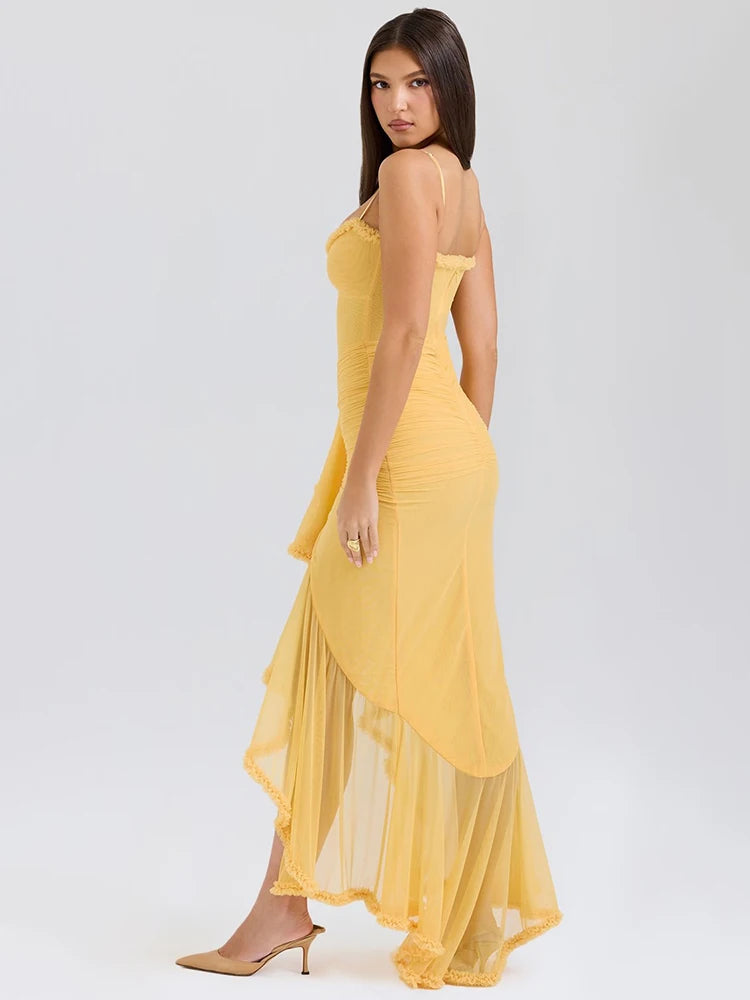 Robe cocktail jaune