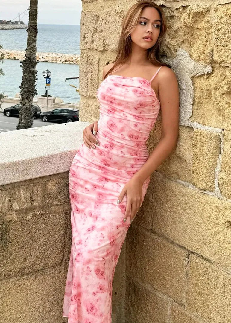 Robe fleurie rose