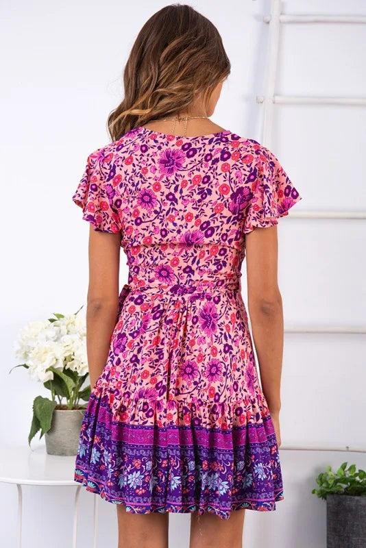 Robe boheme violette