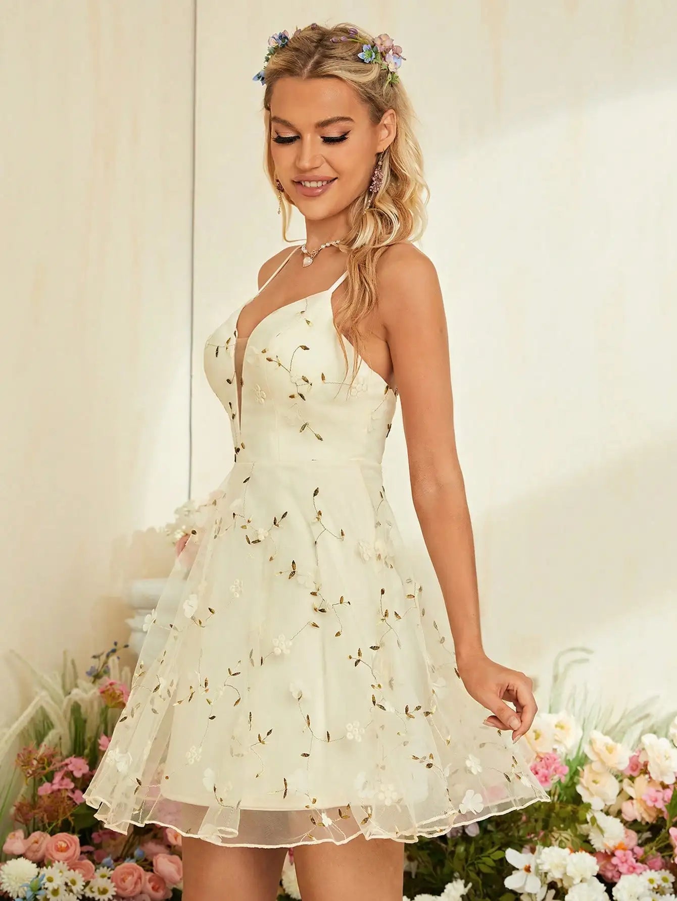 Robe courte champêtre chic